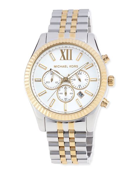 michael kors silver & gold chronograph watch|Michael Kors watch silver women's.